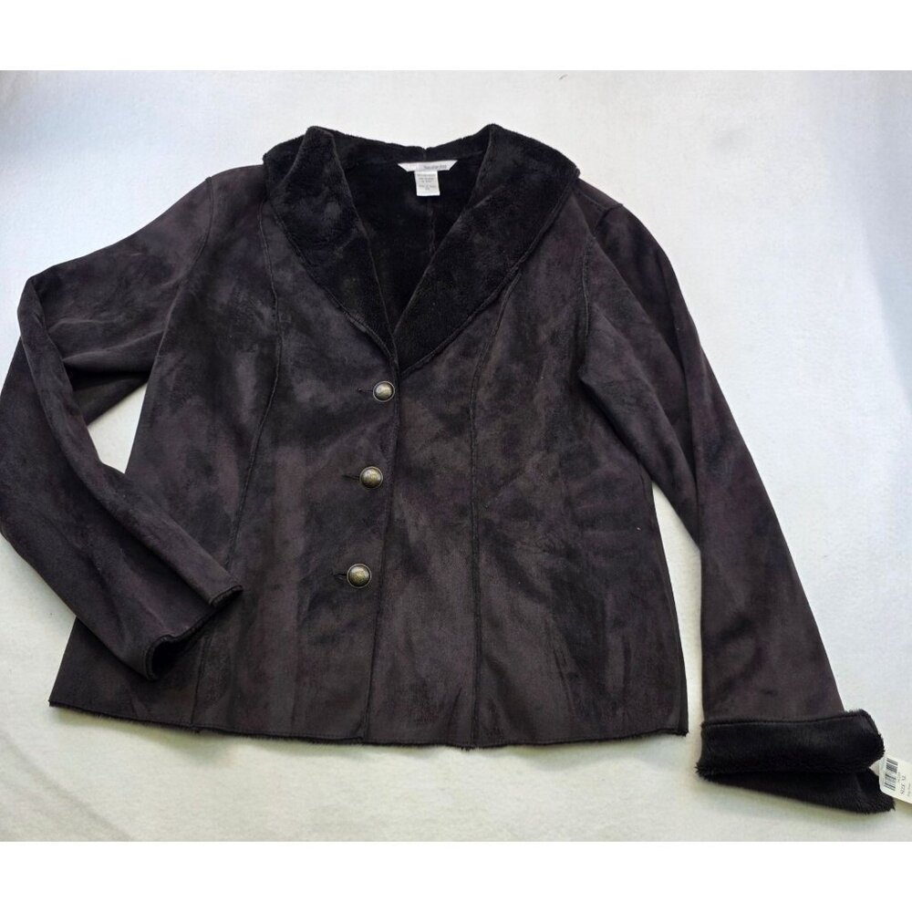 Vintage Two Star Dog Suede Jacket XL Black Deadstock Fairy Whimsygoth Mob Wife